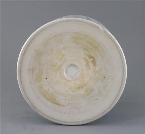 A good large Chinese blue and white brush pot, bitong, Kangxi period, c.1700-15, 18cm high, 20.2cm diameter, small chip to foot A good large Chinese blue and white brush pot, bitong, Kangxi period, c.1700-15, 18cm high, 20.2cm diameter, small chip to foot